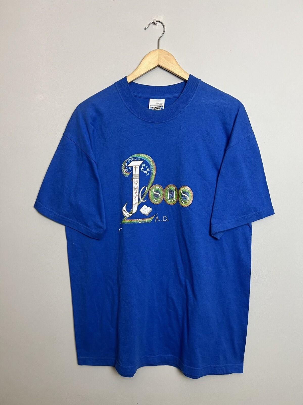 Vintage 90s Living Epistles Jesus King Of Kings Omega AD Tee Unisex T-Shirt XXXL