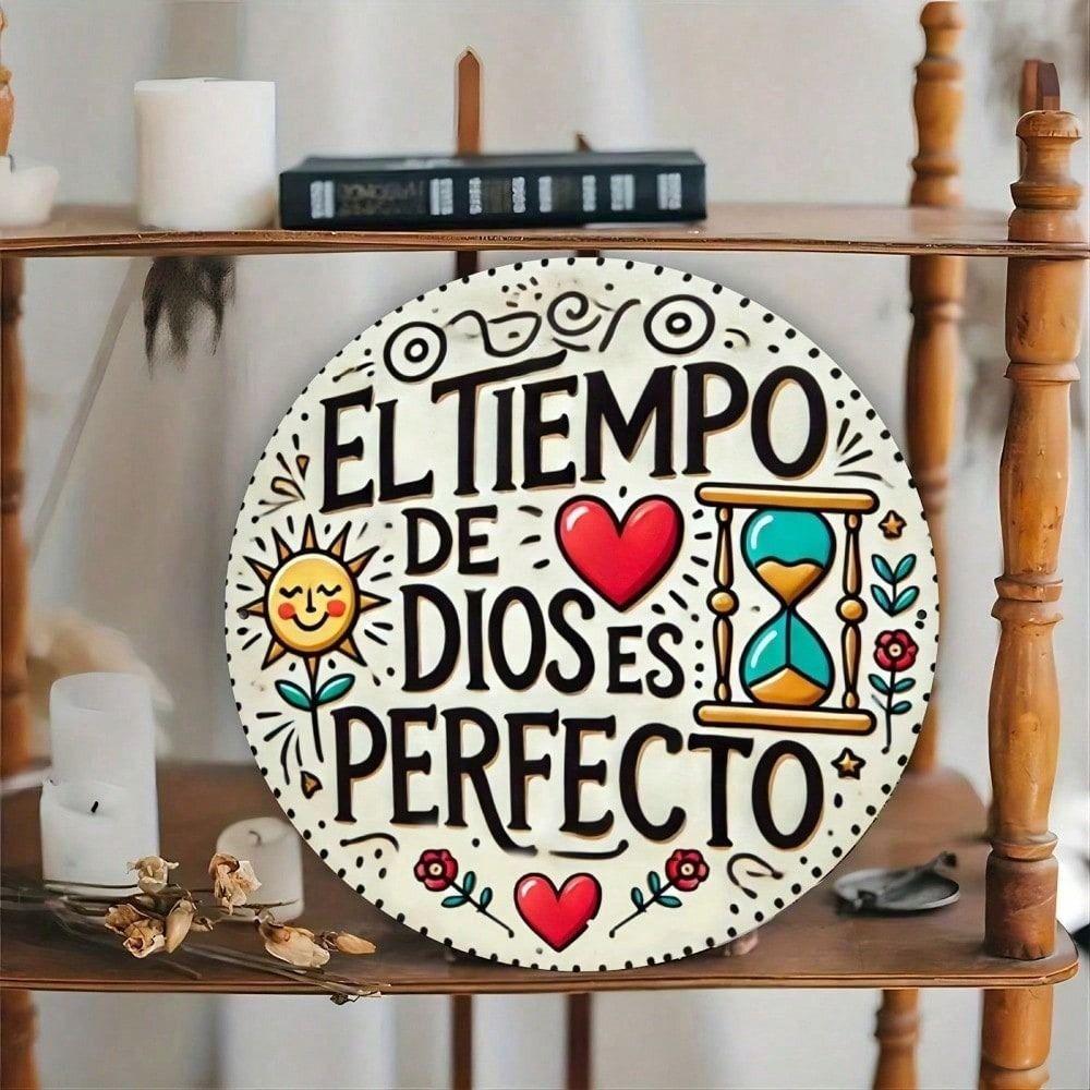 God Is Perfect Vintage Metal Sign 20x20cm Patio Wall Decor