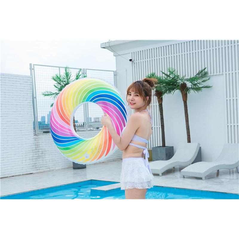 Unique Rainbow Inflatable Armband Float Ring For Swimming Activities Eco-friendly Pvc