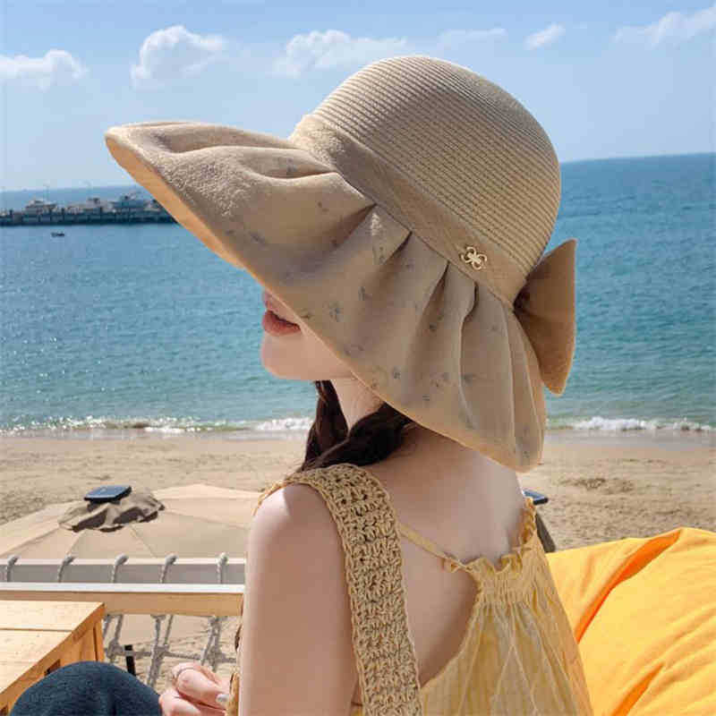 Hat female sunshade sunscreen hat summer outdoor grass top sun hat beach bucket hat