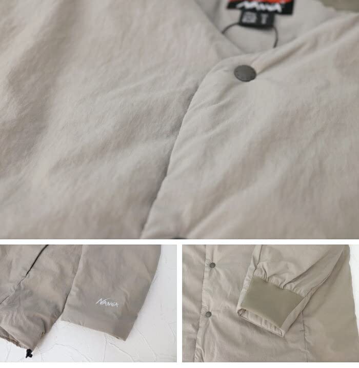 NANGA No Collar Soft Down Size M Men's Cardigan, Black, N1B1BK,