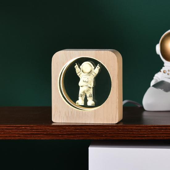 Custom 3D Photo Faux Crystal Night Light Personalized Engraved Picture Clear Ball with LED Light And Wood Base Memorial Gift for Birthday Anniversary