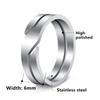 Punk Hip-hop Stainless Steel Geometry Hollowed-out Vacuum Electroplated Couple Rings for Women Men Simple Personality Jewelry