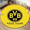 Borussia Custom Name Round Area Rug,Carpet Rug for Living Room Bedroom Sofa Playroom Decor,Non-slip Floor Mat
