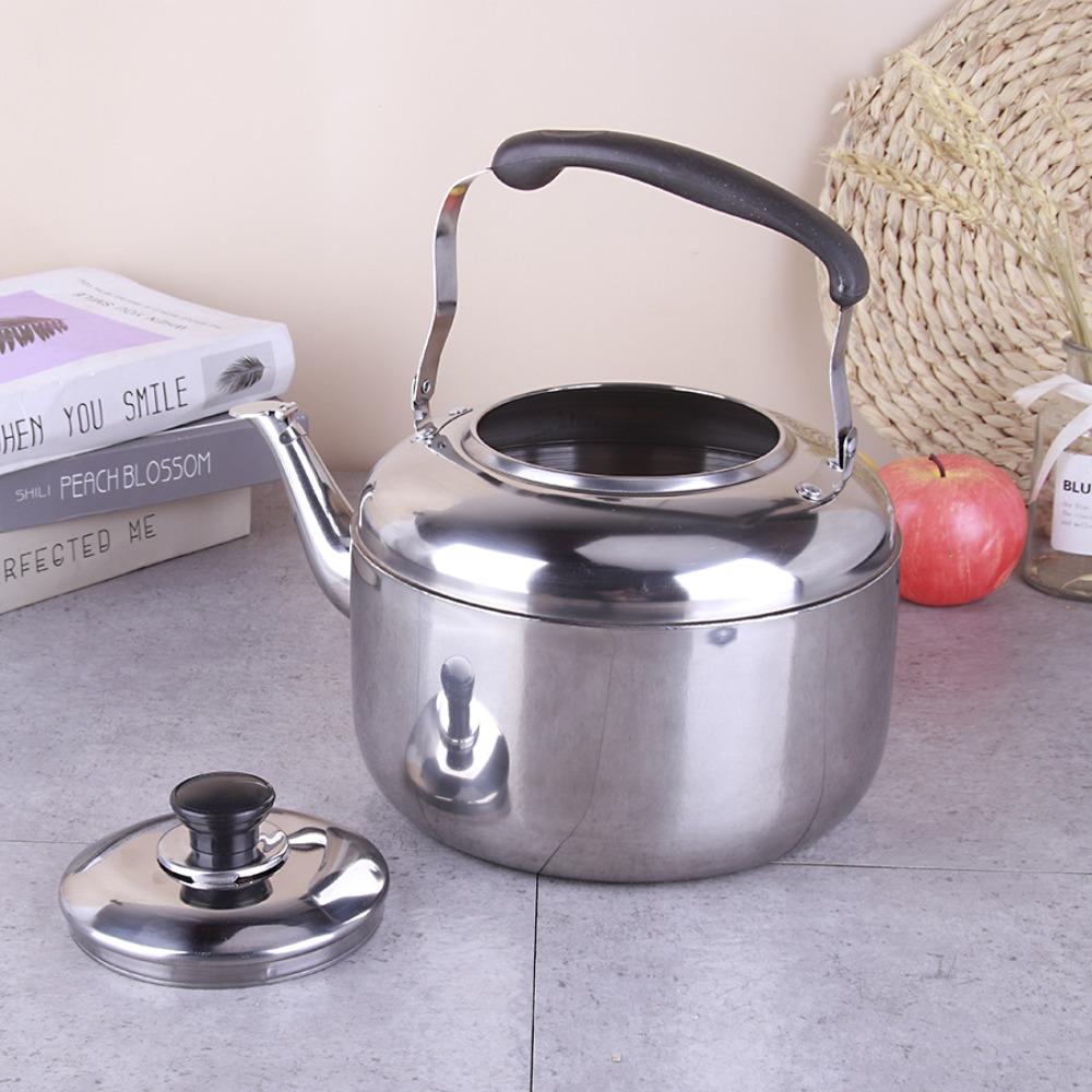 Large Capacity Stainless Steel Kettle Anti-scalding Handle Teapot Whistling Kettle  Camping