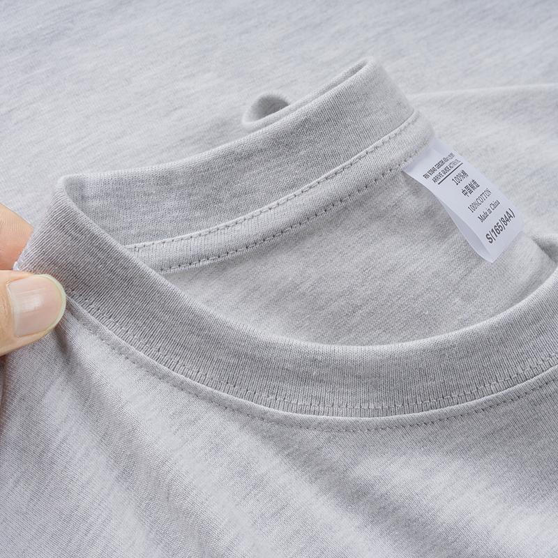 Wovey Zwaar Pure Katoen Ronde Hals Korte Mouw T-shirt Zomer Los Comfortabel Veelzijdig Unisex Top XXL