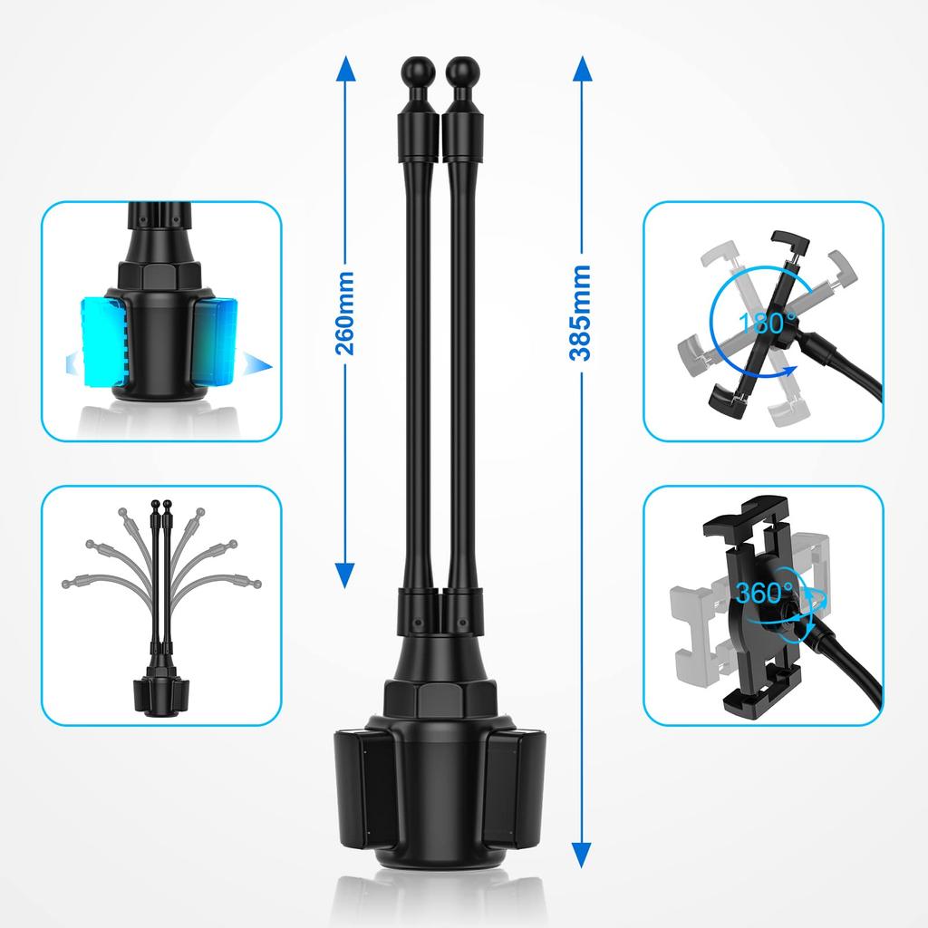 Laddande Bilpadda Kopp Dubbel iPad Dryck Paddplatta Telefon Fritt Japansk Bruksanvisning Kompatibel med Alla Paddplattor och Smartphones iPad Pro Air
