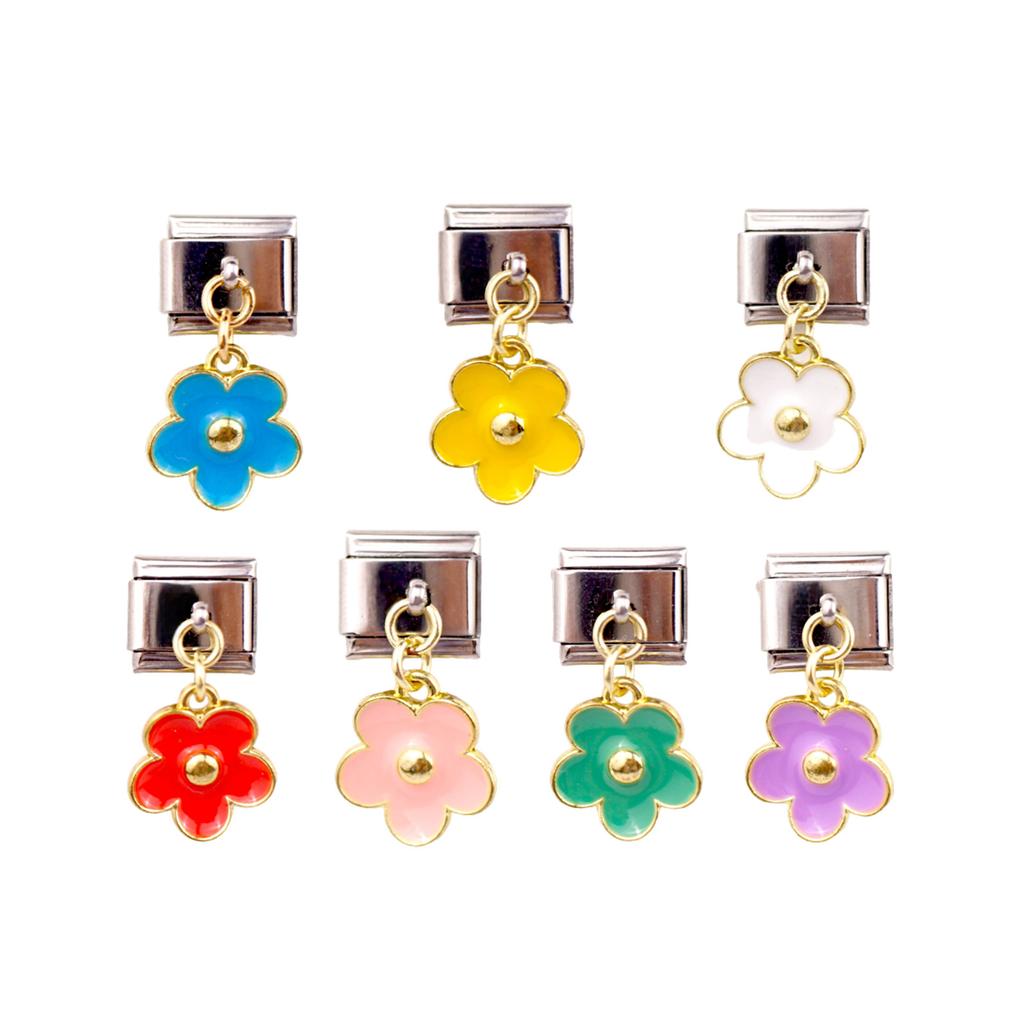 Pack of 7 Multifuntional Bracelet Band Link Tool Stainless Steel Flower Modular Connection Bracelet Charm for Jewelry
