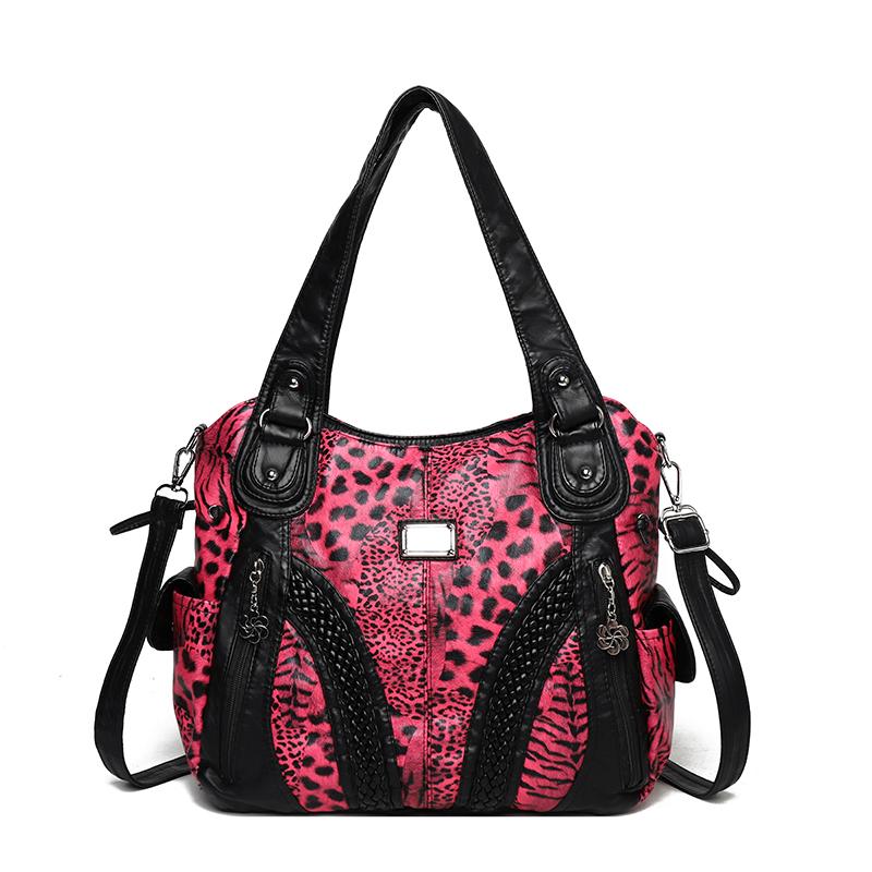Women's Vintage Leopard Print Tote Bag Single Shoulder Crossbody Bag