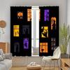 Set Of 2 Halloween Themed Pattern Printed Curtains Window Decorations Home Room Curtain Made Polyester