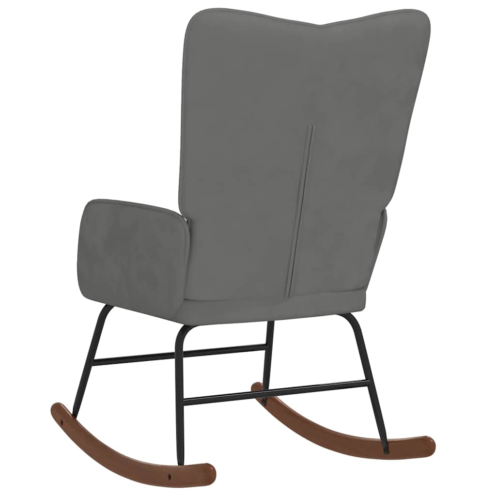 Rocking Chair Dark Gray Velvet