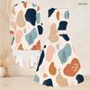 Women Plus Size Two Piece Set Printed 3 4 Sleeve Open Cardigan Sleeveless Round Neck Tie Waist Flared Dress