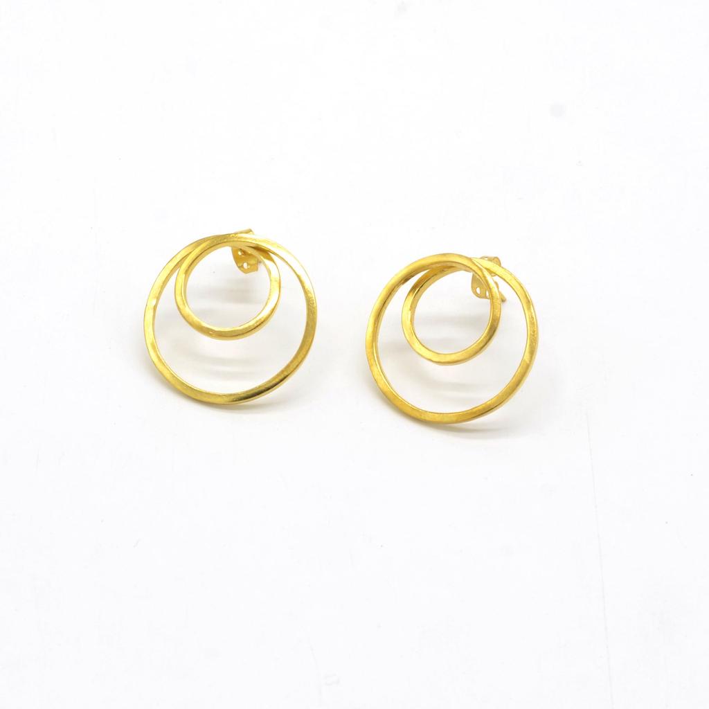 925 Sterling Silver Sprinkle Earrings, Round Handmade Stud Earrings, Gift For Her