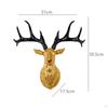 Acrylic Deer Head Wall Clock Sculpture Modern Office Ornament Silent Timepiece Resin Collectible