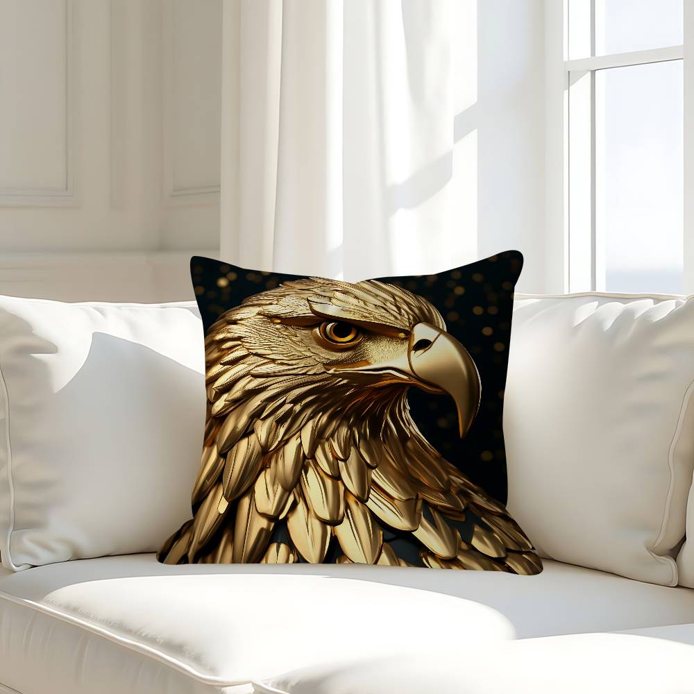 Black Gold Eagle Lion Pillowcase Toon Gift Cushion Cover Bedroom Home Sofa Chair Seat Decor Pillow Case