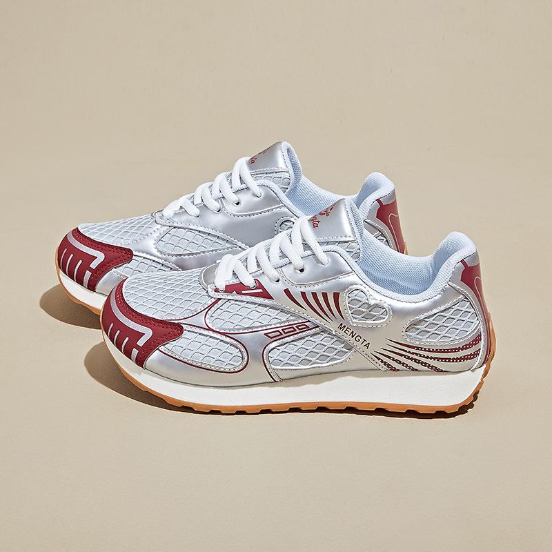 

Женские повседневные кроссовки на массивной платформе, дышащая сетка, шнуровка, нескользящая обувь для ходьбы для женщин, удобные кроссовки для работы на открытом воздухе, бега, теннисные кроссовки 40 бордовый