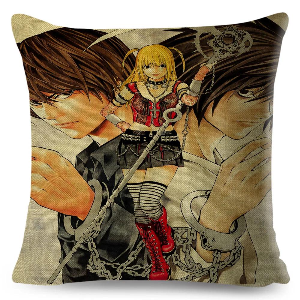 Death Note Cushion Cover Decor Cartoon Classic Anime Print Pillow Case Polyester Pillowcase for Sofa Home Children Room 45x45cm