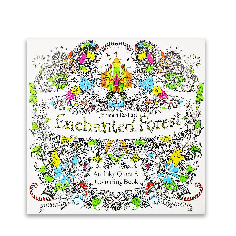 Раскраска- анти стресс Заколдованный лес для детей и взрослых Magic forest gray