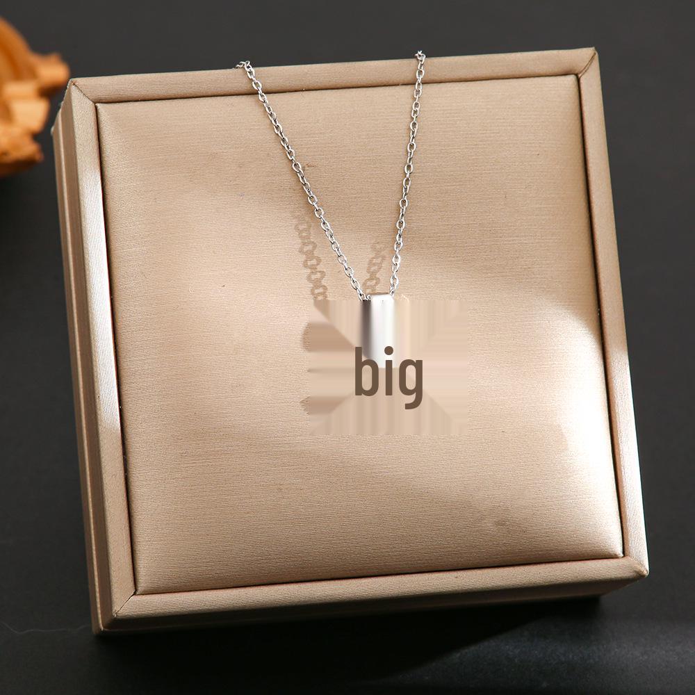 Women's Silver Titanium Steel Necklace with Micro-Inlaid Zircon - Elegant, Durable Clavicle Chain Jewelry