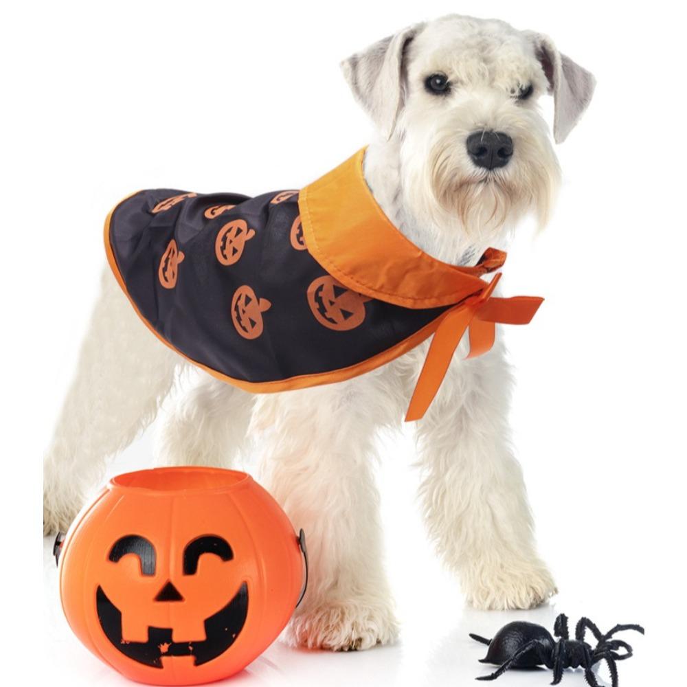 Pet Cloak Hat Halloween Festival Dress Up  Funny Pumpkin Hat Cloak Cat Dog Clothes Small Medium Sized Dog Pet Holiday Supplies