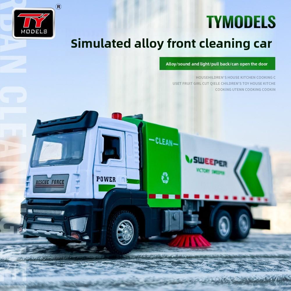 Alloy Garbage Truck Model With Inertia Control For Kids Collectible Toy