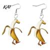 Unique Novelty Garlic Duck Earrings 1 Pair Funny Earrings, Garlic/Banana Dangle Drop for Women, Cute Acrylic Animal Jewelry Gifts Daily Wear