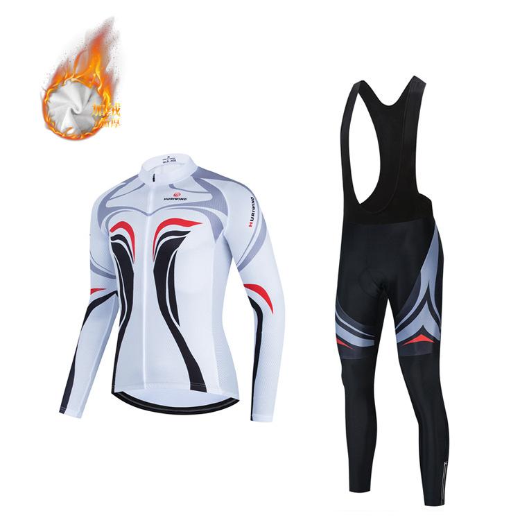 

2026 Outdoor Cycling Suit Autumn and Winter Suit Long-sleeved Trousers, Fleece Warm and Breathable Road Cycling Suit XXXL
