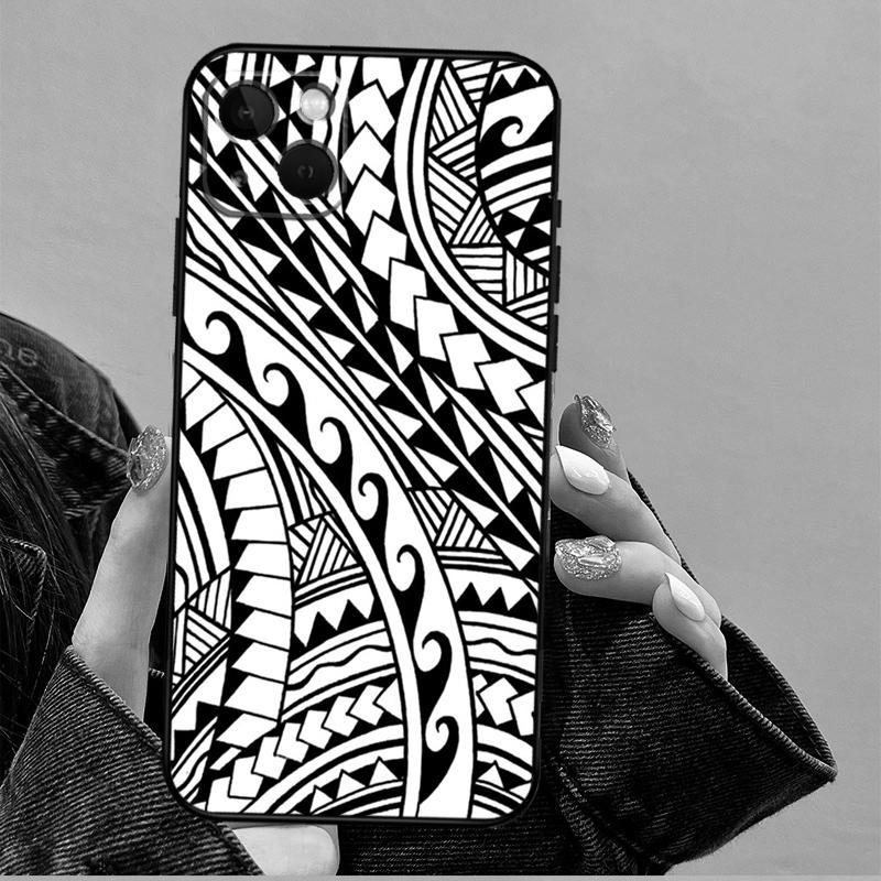Polynesian Pattern Design Funda For iPhone 15 16 Pro Max 12 13 Mini 11 14 Pro Max XS X XR 15 16 Plus Case