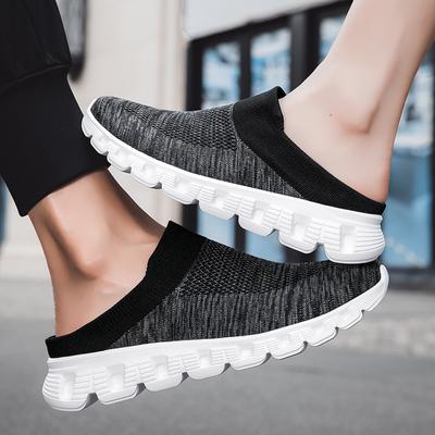 2025 Unisex Cross-border Außenhandel Frühling und Herbst Übergröße Paar Fliegende gewebte Socken Schuhe Ein Pedal Halbslipper 36-46