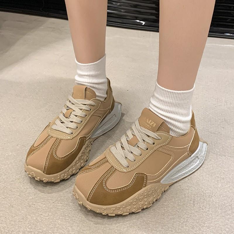 Fashion Women's Casual Shoes Lace-up Flat Sole Round Toe Women's Sports Shoes Leisure Outdoor Comfortable Sports Shoes