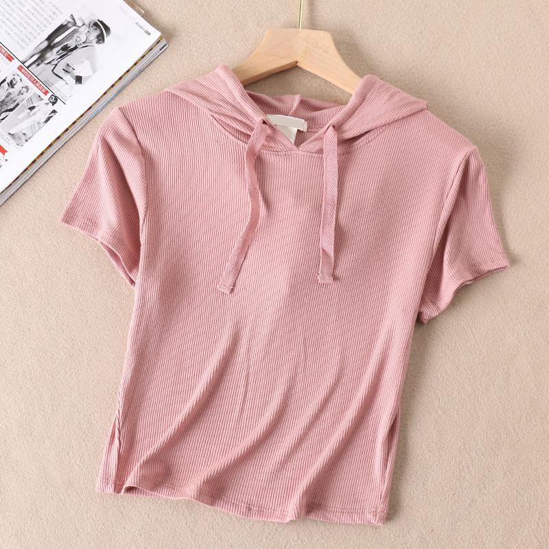 

D596 Мягкая футболка из приятной к коже ткани Нуо, не скатывающаяся, повседневная, с нитью Pink S