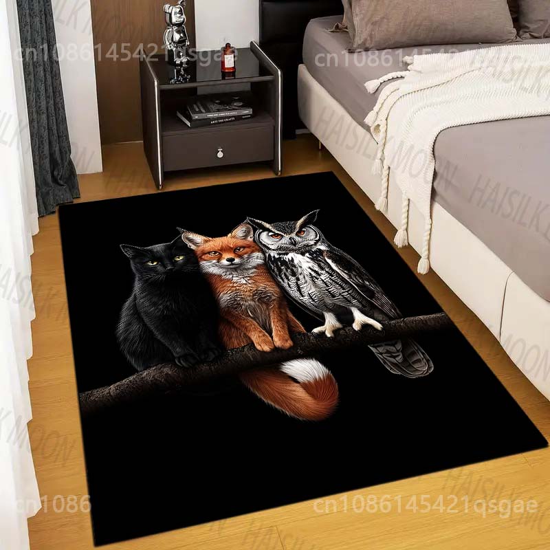 

Cats, Foxes, Owls, Fun Patterns Carpet for Living Room Bedroom Bathroom Mat Creative Doormat Sofa Table Home Decor Area Rug 40x60cm (16x24in)