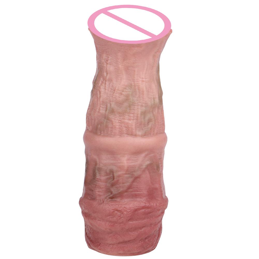 Lifelike Condom Enlargement Penis Sleeve Male Delay Ejaculation Realistic Penis Extender Sex Toys for Men Cock Sleeve