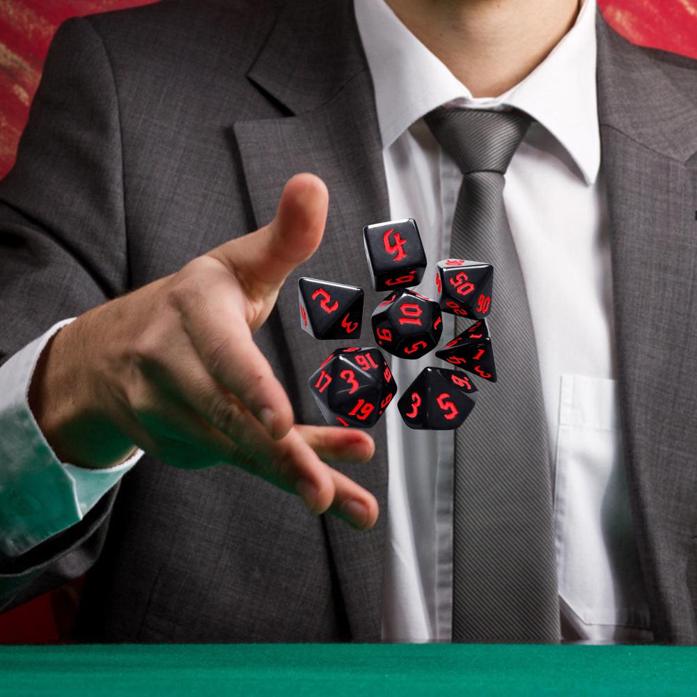 D4 D6 D8 D10 D12 D20 Multifaceted Dices Set Tabletop Role-Playing Game DND Dice