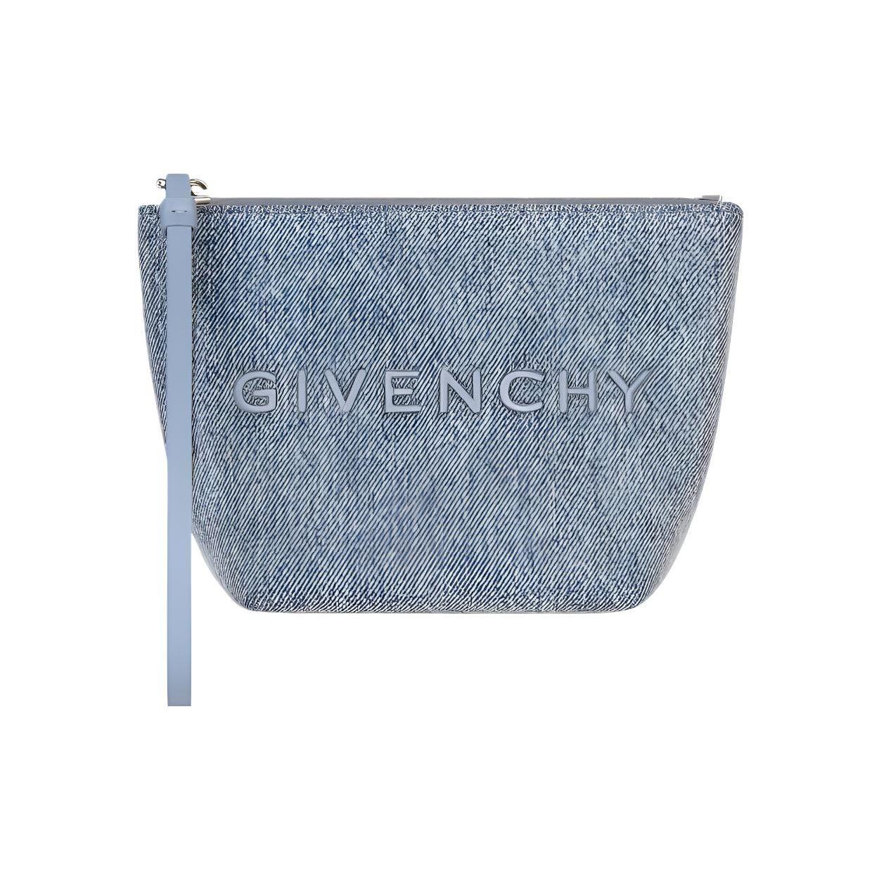 

Givenchy Detachable Leather Strap Zipper Closure Denim Mini Clutch Women Clutch Medium-Blue BB60MRB20J-420 Basic Set (Bag+Dust Bag)