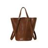 Large-capacity Genuine Leather Women's Bag, Single-shoulder Underarm Hand-held Bucket Bag