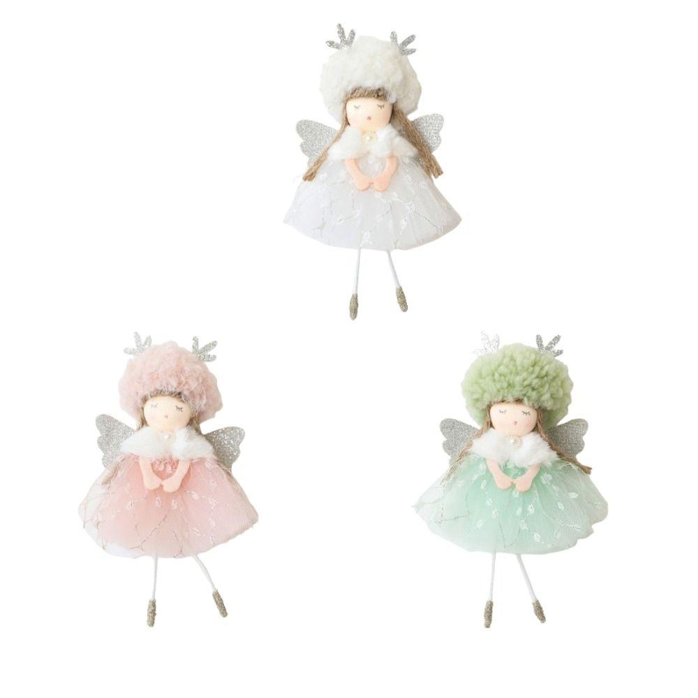 Ručně vyráběná vánoční gázová sukně Andělské ozdoby Závěsná dekorace na vánoční stromek Novoroční dárek