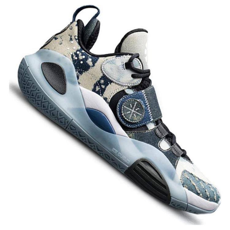 Li Ning All City 8 Cushioning Slip Resistant Abrasion Resistant Low top Basketball Shoes Men's White Blue ABPQ005-10