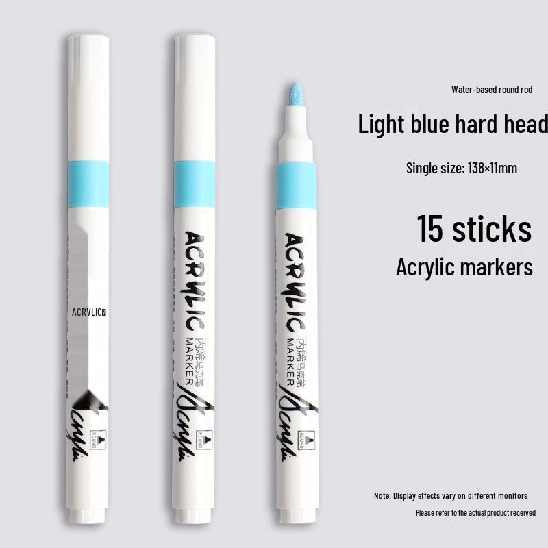 Black Acrylic Marker & Watercolor Brush Pen for Elementary Art - Washable & Layerable Colors for Kindergarten Drawing