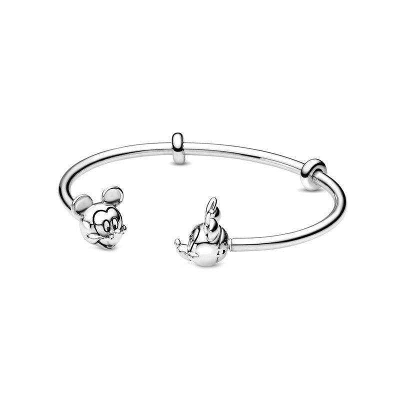 Pandora Mickey and Minnie Moments Open Style 925 Silver Bracelet Women s 597494 серебряный