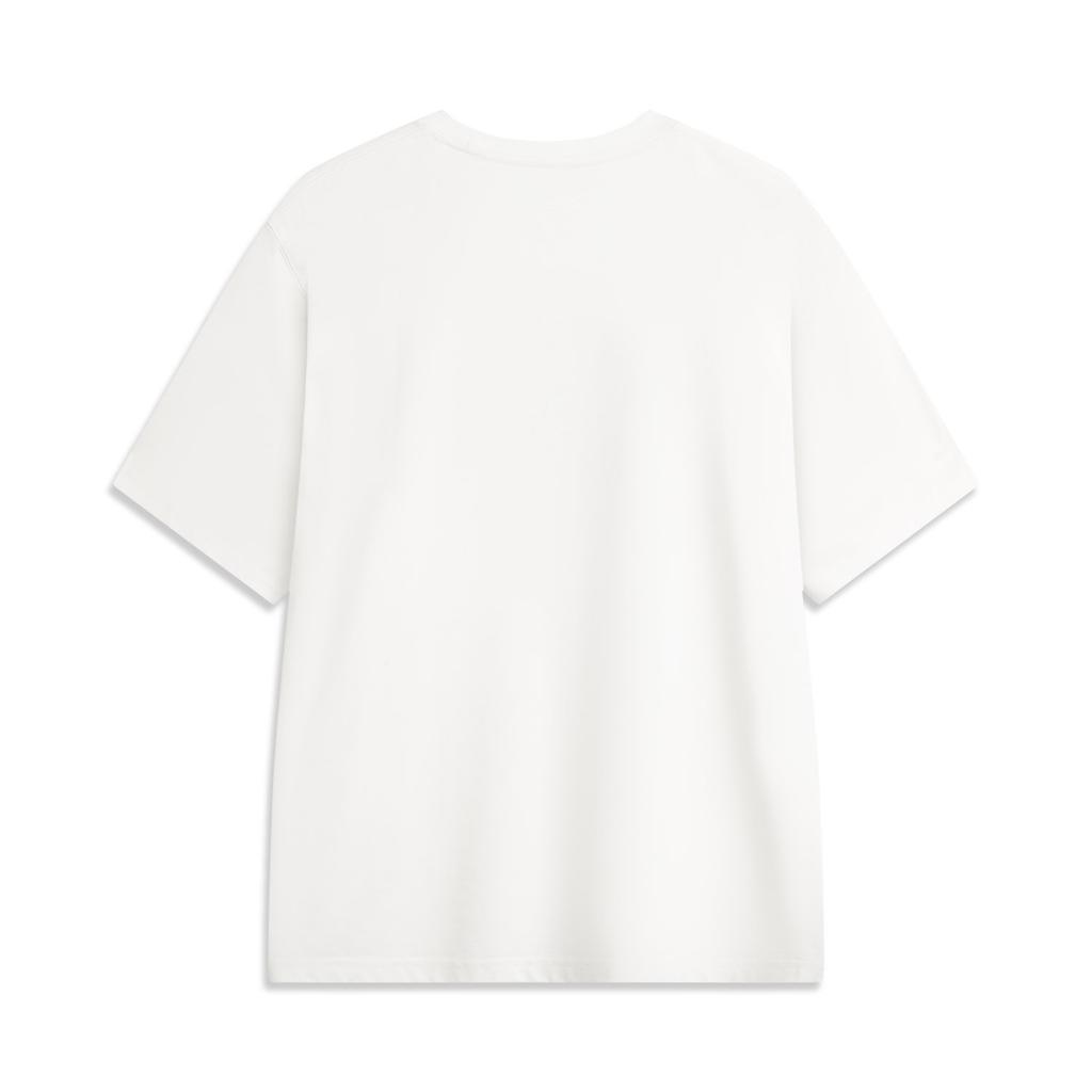 Li Ning Sport Trend Serie Lässig Minimalistisch Buchstaben Locker Rundhals Pullover Kurzarm T-Shirt Herren Oberteile Off-White Muster AHSV495-5