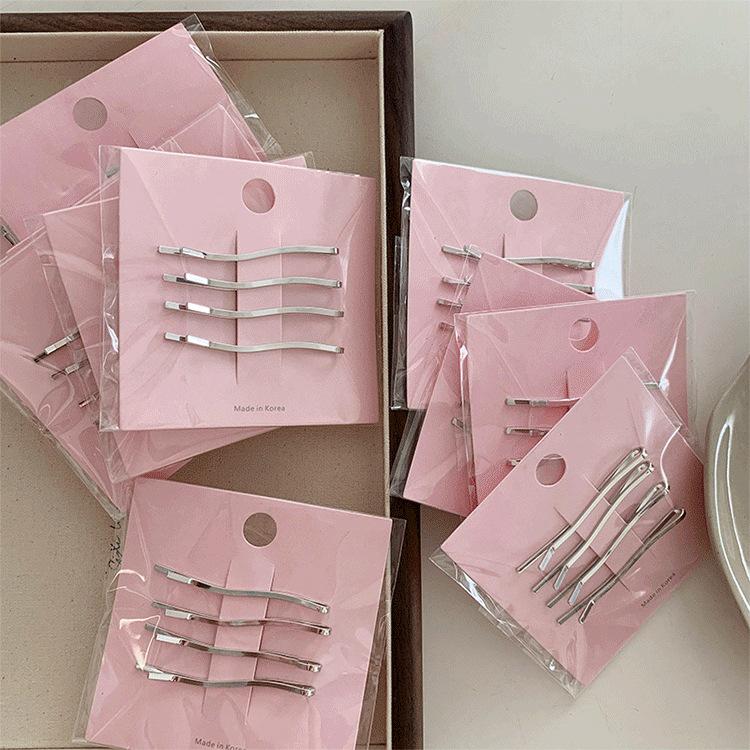 4pcs Korean Wave Metal Bangs Clip Girl Personality Broken Hair Clip Headgear Headwear Girls Women Hair Accessories