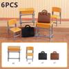 1 Set Schoolbags Miniature Desks Chairs Classroom Model Furniture Mini School Playset Plastic DIY Dollhouse Accessories