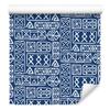 Polynesian Geometric Pattern Wallpaper Blue 50x1000