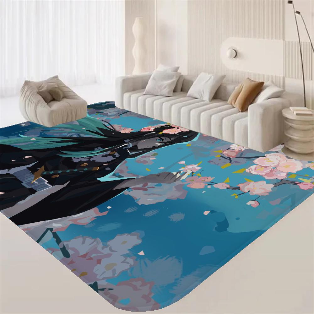 Alfombra de Pasillo Anime Muichiro T-tokito Lavable Antideslizante Alfombra de Área para Sofá y Sillas de Sala de Estar Felpudo de Cocina Alfombra de Área