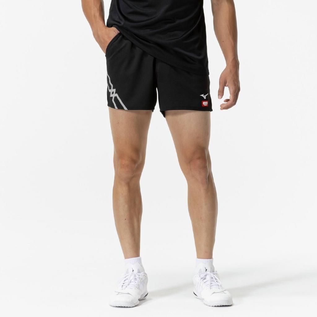 Table Tennis Game Size L Pants, Moisture-Wicking, Quick-Drying, 82JBC005, Unisex, Black/White,