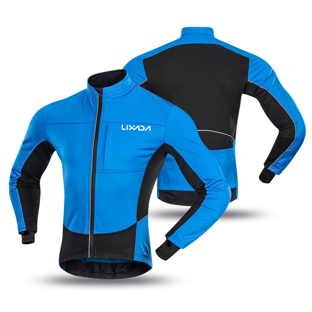 Men's Windproof Cycle Jacket Winter Thermal Polar Fleece MTB Bike Bicycle Riding Running Clothing Sportswear Jacket Coat