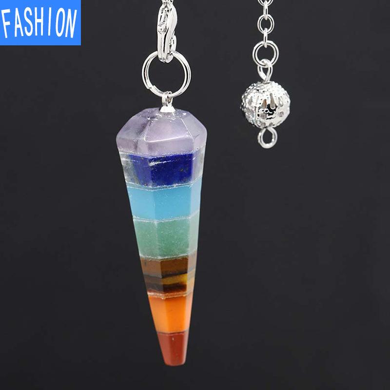 7-lagiger Halbedelstein-Regenbogen-Anhänger, spirituelle Schaukel, Yoga-Säule, kreative spirituelle Schaukel, beliebter Schmuck