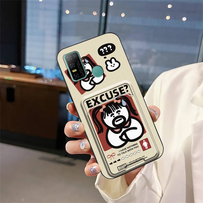 Cover Cartoon Phone Case For Doogee N30 Silicone Card slot Cute Anti-knock Card sleeve Fashion Design Graffiti Soft case