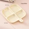 ZISIZ Cream White 4-Compartment Condiment & Side Dish Plate Set (3-Pack)